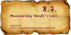 Movovarsky Honóriusz névjegykártya